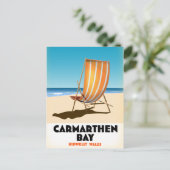 Carmarthen Bay Kidwelly Wales Seaside poster Briefkaart (Staand voorkant)