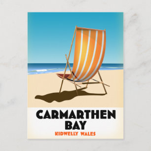 Carmarthen Bay Kidwelly Wales Zeeposter Briefkaart
