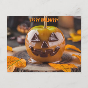 Carmel Apple Chocolate Jack op Lantaarn Halloween Briefkaart