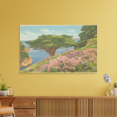 Carmel Bay, CA - Uitzicht van de "oude veteraan"-b Canvas Afdruk (Insitu (Woonkamer))