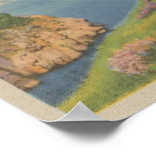 Carmel Bay, CA - Uitzicht van de "oude veteraan"-b Poster (Hoek)