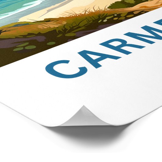 Carmel Beach California Reisprint Poster (Hoek)