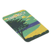 Carmel Beach California Travel Art Vintage Magneet (Rechterzijde)