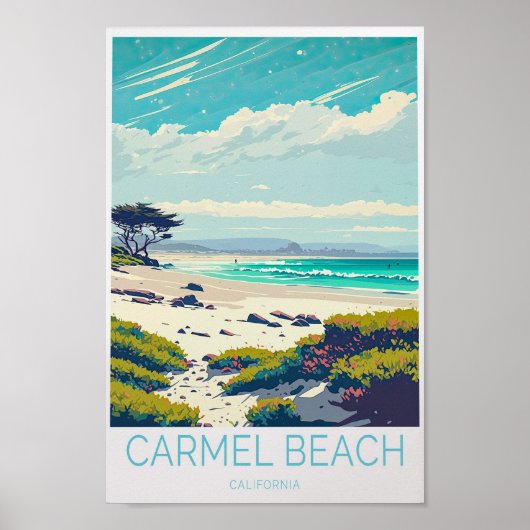 Carmel Beach California Travel Poster (Voorkant)