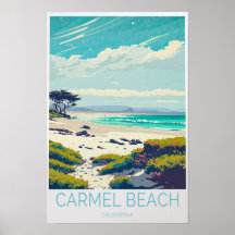 Carmel Beach Californië Reisposter