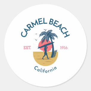 Carmel Beach Carmel By-the-sea Californië Surfen Ronde Sticker