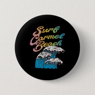 Carmel Beach, Surf Retro Vintage jaren 60 70 stijl Ronde Button 5,7 Cm