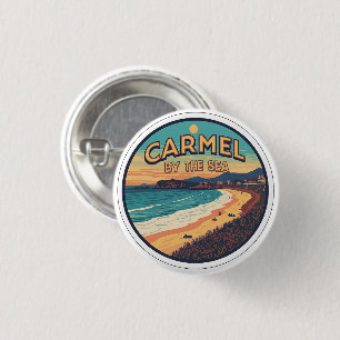Carmel bij de zee strand californië pacifische kus ronde button 3,2 cm