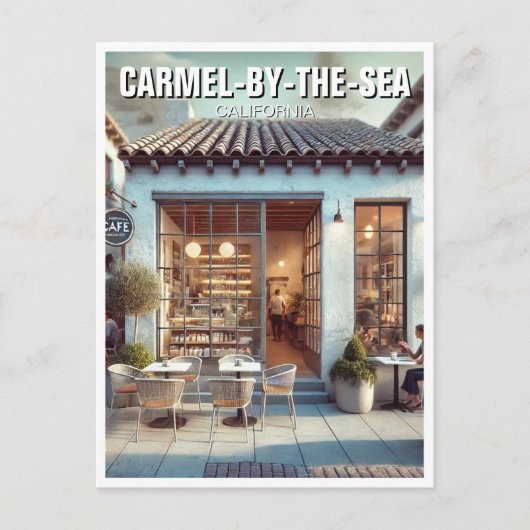 Carmel bij het Zee Cafe California Briefkaart (Voorkant)