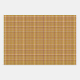 Carmel Brown Plaid Classic Pattern Inpakpapier Vel