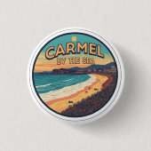 Carmel by the sea beach california pacific coast ronde button 3,2 cm (Voorkant)
