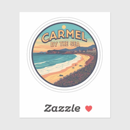 Carmel by the sea beach california pacific coast sticker (Vel)