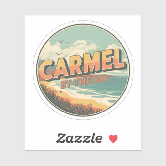 Carmel by the sea beach california pacific coast sticker (Vel)