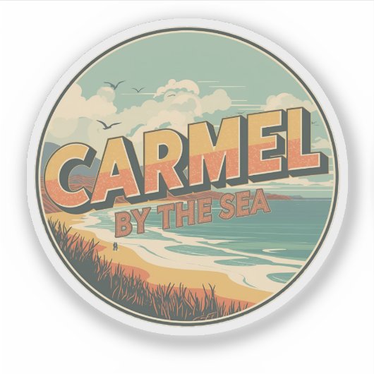 Carmel by the sea beach california pacific coast sticker (Voorkant)
