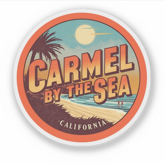 Carmel by the sea beach california pacific coast sticker (Voorkant)