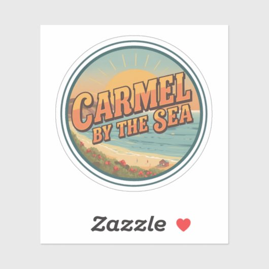 Carmel by the sea beach california pacific coast sticker (Vel)
