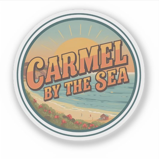 Carmel by the sea beach california pacific coast sticker (Voorkant)