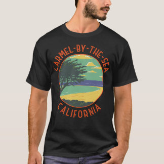 Carmel-By-The-Sea California Retro Distressed Circ T-shirt