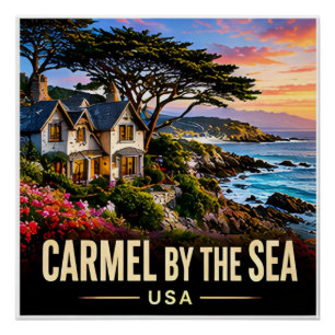 Carmel By The Sea Californië Kustdorp Reizen Perfect Poster