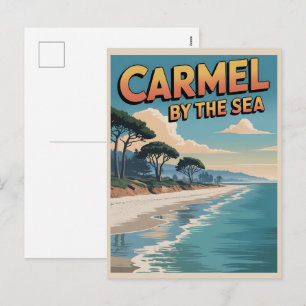 Carmel by the sea strand californië pacifische kus feestdagenkaart
