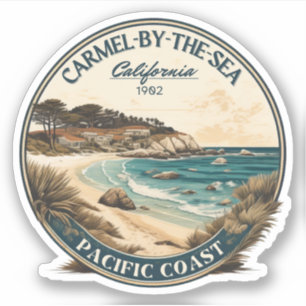 Carmel by the sea strand californië pacifische kus sticker