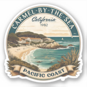 Carmel by the sea strand californië pacifische kus sticker