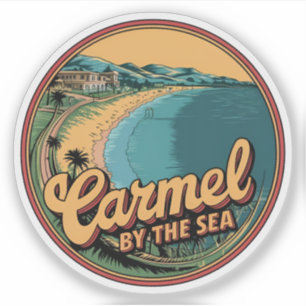 Carmel by the sea strand californië pacifische kus sticker