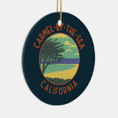 Carmel-by-the-Zee California Retro Distress Keramisch Ornament (Rechts)