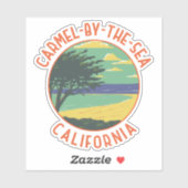 Carmel-by-the-Zee California Retro Distress Sticker (Vel)