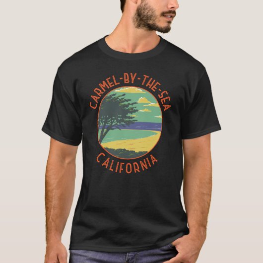 Carmel-by-the-Zee California Retro Distress T-shirt (Voorkant)