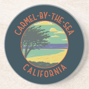 Carmel-by-the-Zee California Retro Distress Zandsteen Onderzetter