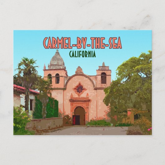 Carmel-by-the-Zee Mission Basilica California Briefkaart (Voorkant)