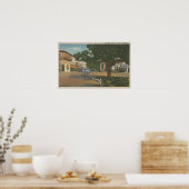 Carmel, CA - Business District Uitzicht of Downtow Poster (Keuken)