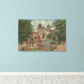 Carmel, CA - Mission San Carlos De Borromeo Canvas Afdruk (Insitu (Houten vloer))