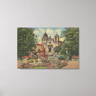 Carmel, CA - Mission San Carlos De Borromeo Canvas Afdruk