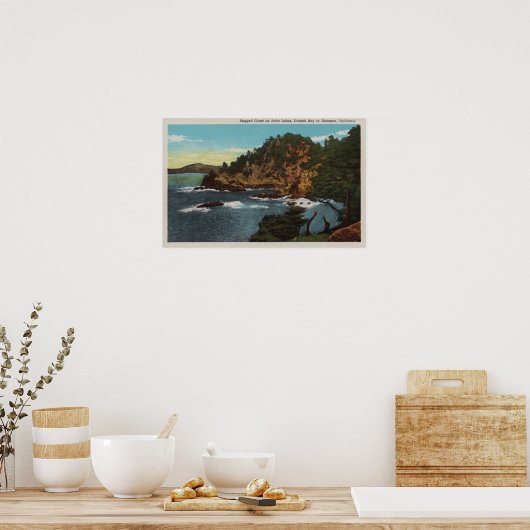 Carmel, CA - Rugged Coast on Point Lobos Poster (Keuken)