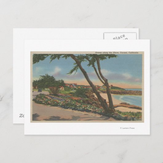 Carmel, CA - Startpunten langs het Uitzicht van de Briefkaart (Voorkant / Achterkant)