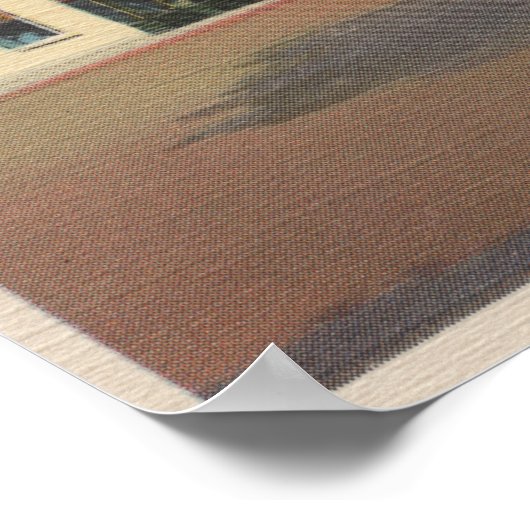 Carmel, CA - Street Scene met bomen en winkels Poster (Hoek)