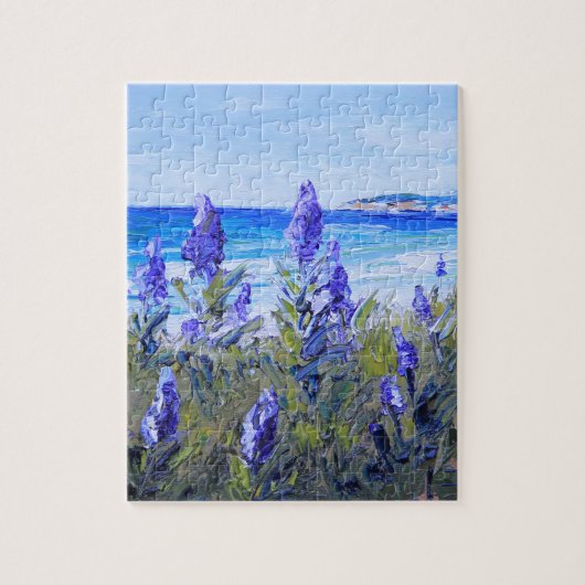Carmel California, Beach, Lupins, Landscape Art Legpuzzel (Verticaal)
