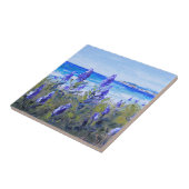 Carmel California, Beach, Lupins, Landscape Art Tegeltje (Zijkant)