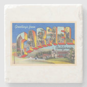 Carmel California, groot Briefkaart met grote let Stenen Onderzetter (Voorkant)