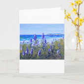 Carmel Californië, Strand, Lupines, het Art. van Kaart (Gele Bloem)