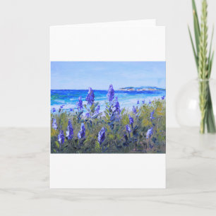 Carmel Californië, Strand, Lupines, het Art. van Kaart