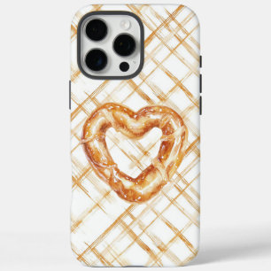 Carmel Cream Heart Pretzel iPhone 16 Pro Max Hoesje