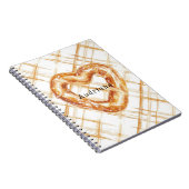 Carmel Cream Heart Pretzel Notitieboek (Rechterzijde)