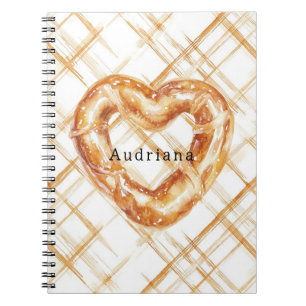 Carmel Cream Heart Pretzel Notitieboek