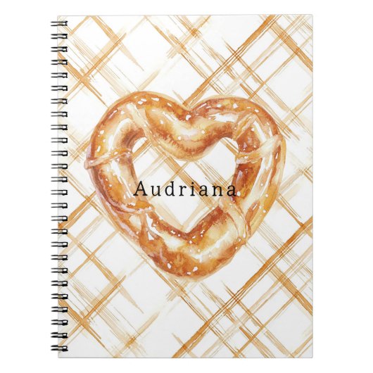 Carmel Cream Heart Pretzel Notitieboek (Voorkant)