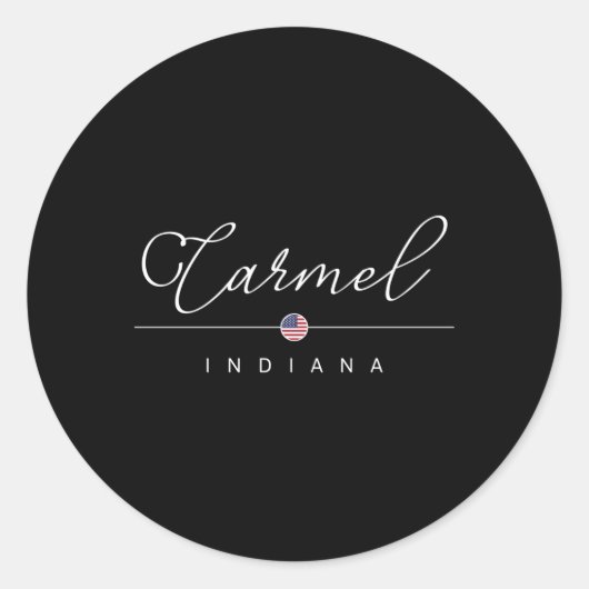 Carmel Indiana in op Carmel Ronde Sticker (Voorkant)