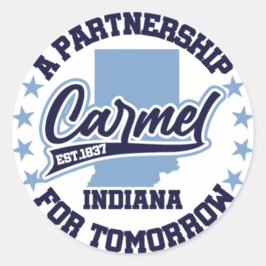 Carmel, Indiana Ronde Sticker (Voorkant)