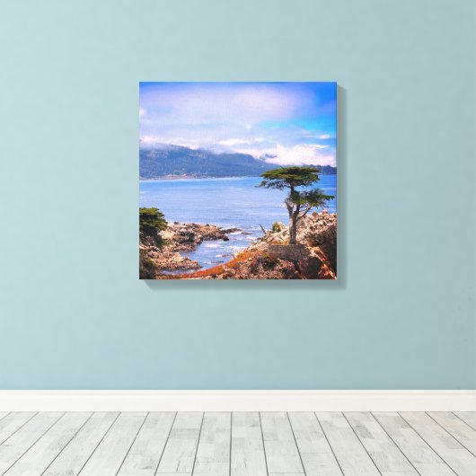 Carmel Lone Tree Streted Canvas afdrukken (Insitu (Houten vloer))